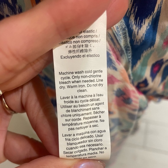 Gap Strapless Smocked Bodice Maxi Dress Ikat Print w/ Side Slits – Size S - Picture 5 of 8